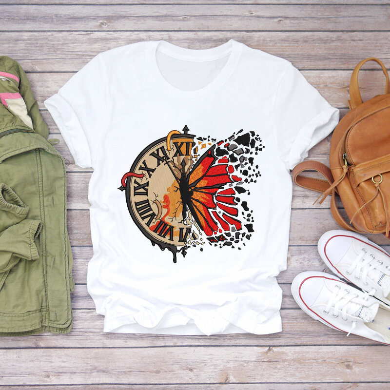 Camisetas con estampado de diente de león para mujer, Blusa estampada de manga corta de los 90, ropa femenina
