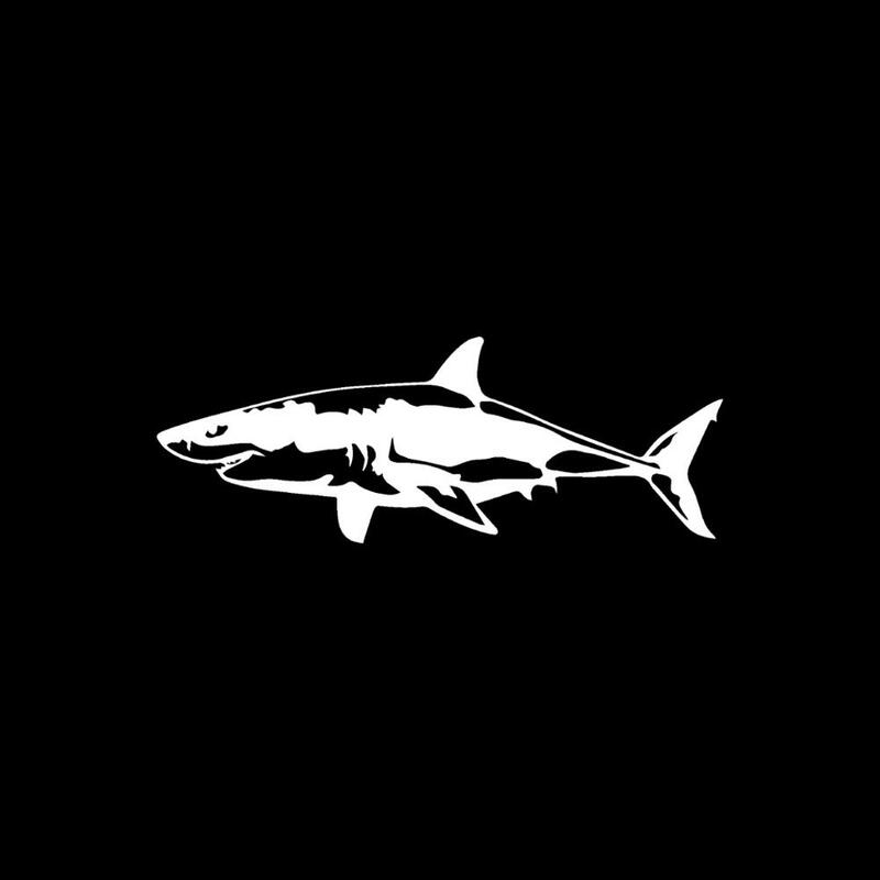 17.1*6.4 ซม.Great White Sharkไวนิลรูปลอกสัตว์รถสติกเกอร์ตกแต่งสนับสนุนรถ-จัดแต่งทรงผมMoto Decal series