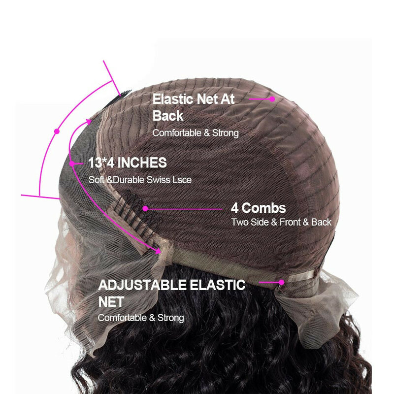 Auréola senhora beleza 13*4 profunda encaracolado bob peruca preplucked brasileiro frente do laço perucas de cabelo humano para afro-americano feminino remy 150% 1b