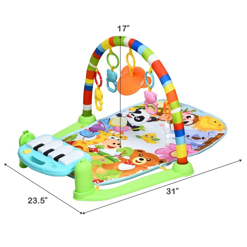 Baby Kick & Play Piano Gym Activity Play Mat for Sit Lay Down Infant Tummy Play