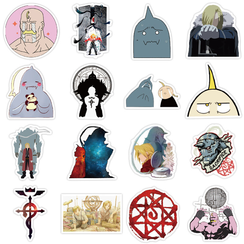 10/30/50Pcs Fullmetal Alchemist Anime Graffiti Stickers Diy Motorfiets Reizen Bagage Skateboard Klassieke Kid Speelgoed Sticker decal