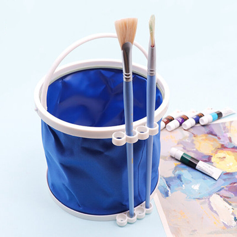 Portablle Plastic/Canvas/Silicone Folding/Retractable Washing Pen/Brush Bucket/Barrel/Container for Watercolor/Gouache/Acrylic