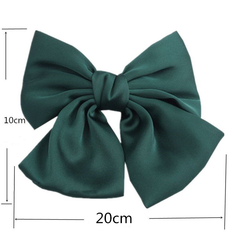 Fashion girls Large SizeSolid color bow satin Barrettes Hair Claws womans Hair Band Accessories Headdress