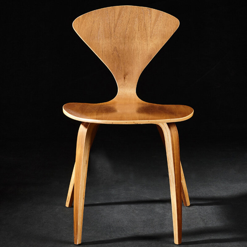 Silla lateral de madera de nogal o ceniza, sillón de madera contrachapada, color rojo, negro y blanco, K-STAR, envío rápido