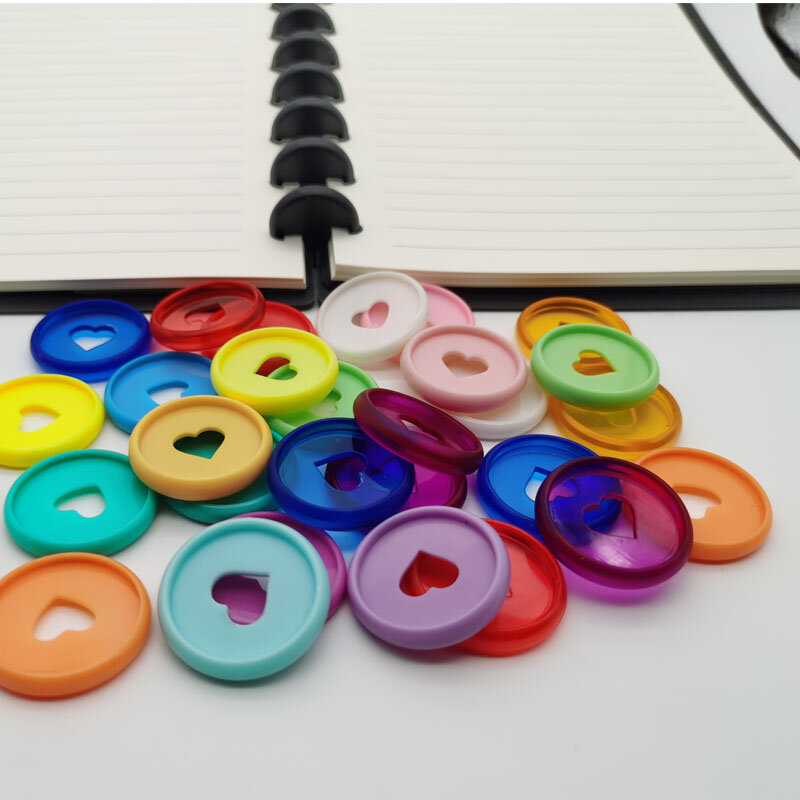 100PCS Colorful 28MM Mushroom Hole Loose-leaf Plastic Binding Ring Planners Notebooks Binding Discs Binders Accessories Supplies