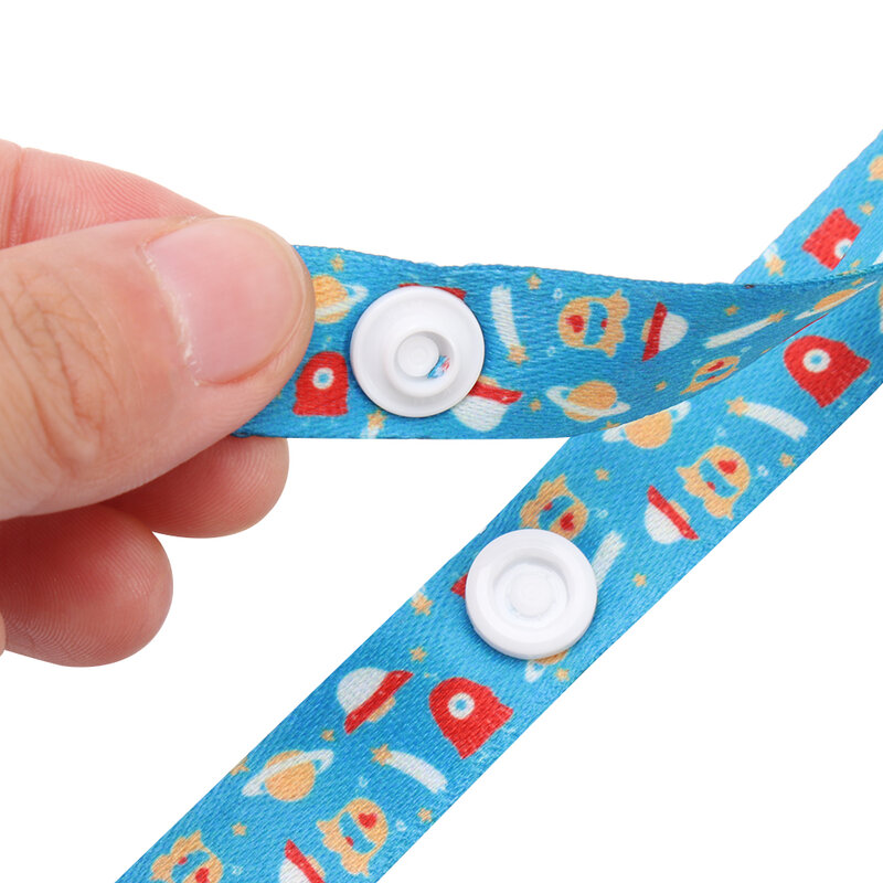 1PC Cute Colorful Polyester Anti-lost Chain Teether Toys Fixed Bind Belt Fixing Strap Trolley Lanyard Hangers Stroller Accessory