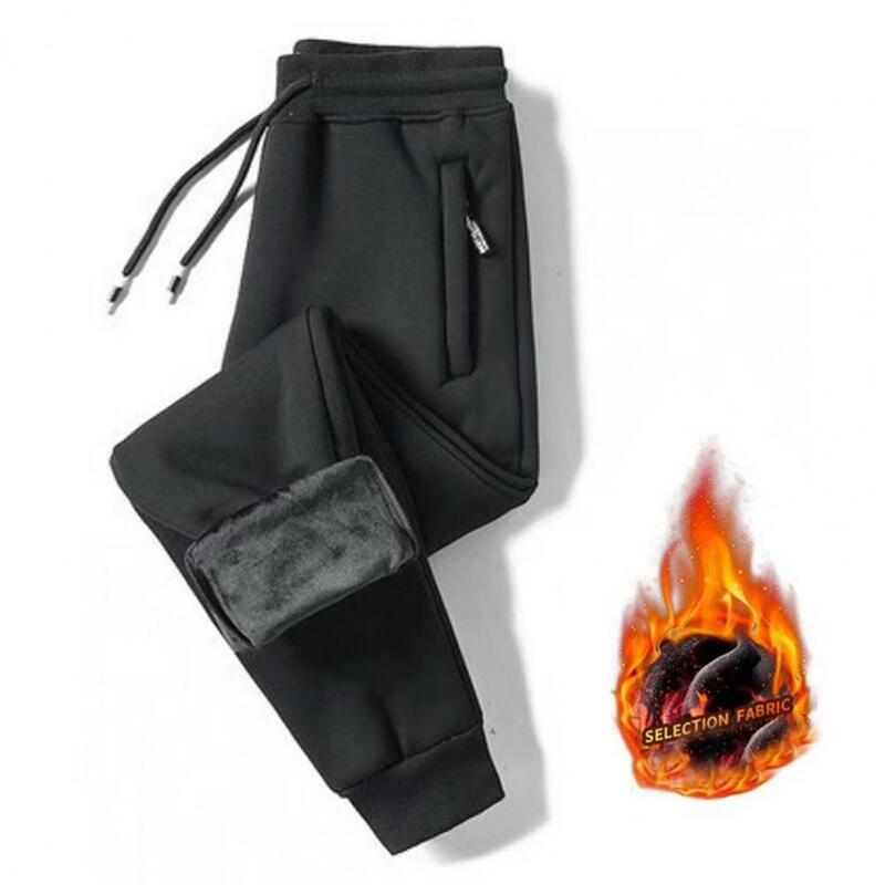 Pantalones Cargo para hombre, forro de felpa grueso, con bolsillos térmicos y cremallera, para uso diario, Otoño e Invierno