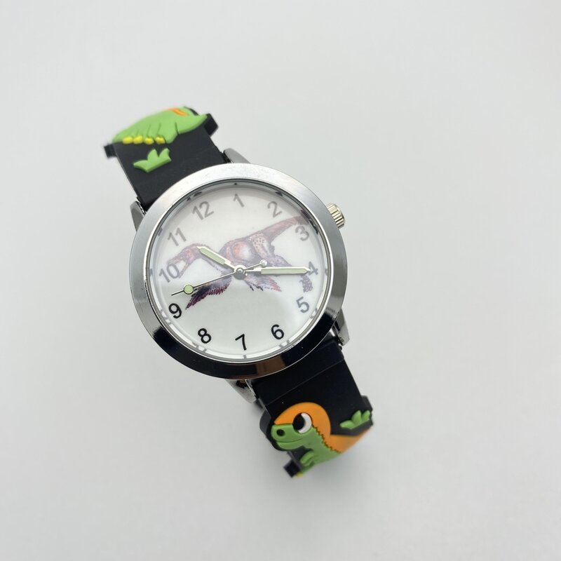 ขายร้อนไดโนเสาร์การ์ตูนเด็กนาฬิกา3Dรูปแบบซิลิโคนนาฬิกาข้อมือควอตซ์สำหรับเด็กคริสต์มาสของขวัญRelogio Feminino2020