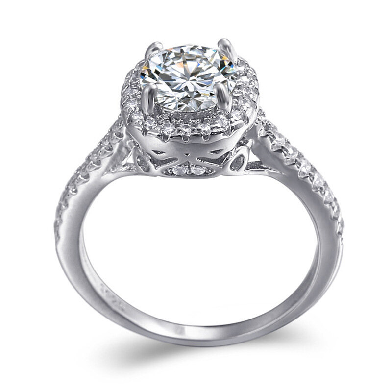 Forefinger-خاتم خطوبة من الفضة الإسترليني عيار 925 بتصميم الزفاف ، خاتم خطوبة بتصميم ريترو للنساء