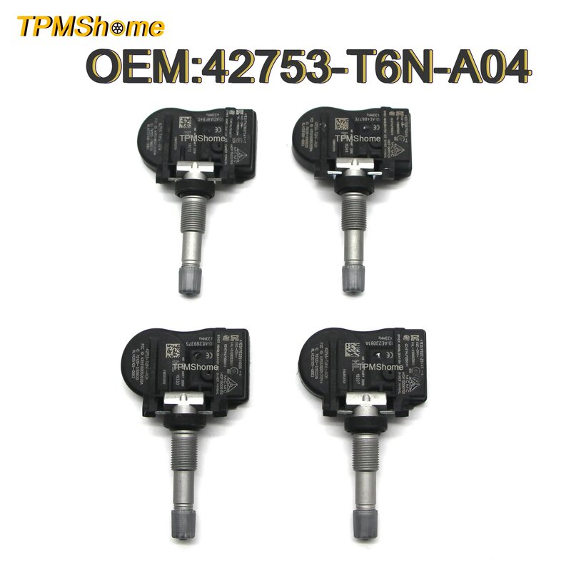 Tpms Sensor 42753-T6N-A04 Tpms 433Mhz Bandenspanningscontrolesysteem Voor Acura Honda 42753-T6N-A01 42753-T6N-A02 42753-T6N-A03
