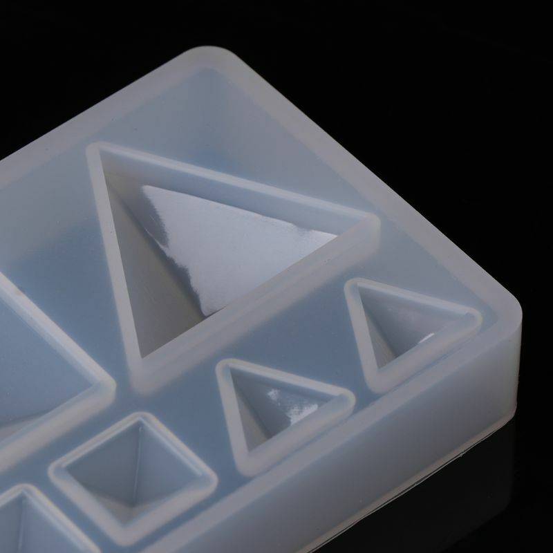 Molde de silicone diy triângulo geométrico espelho artesanato jóias fazendo bolo decorativo