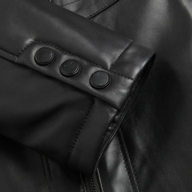 Ropa de piel de visón Real para hombre, chaquetas cálidas de piel auténtica, de alta calidad, color negro, a la moda