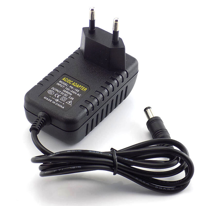 5.5mmX2.5mm CCTV IP Camera Power Adapter Supply 100V-240V Converter adapter AC to DC 5V 3A 3000mA for LED Strip Lamp EU/US Plug