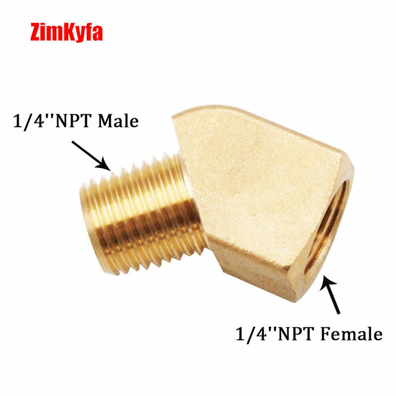 Пневматический металлический латунный 45 градусный уличный локоть соединитель 1/4 "NPT Male x 1/4" NPT Female Pipe Fitting