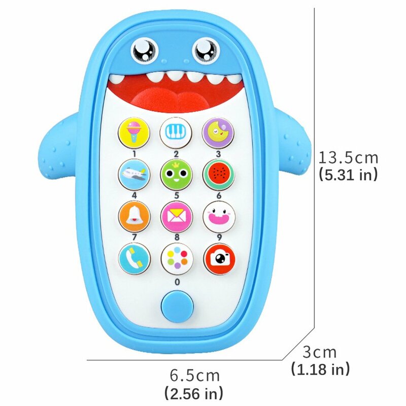 Telefono giocattolo musicale per bambini telefono per dentizione con custodia morbida rimovibile luci musica clic e conteggio educativi precoci per il regalo del bambino