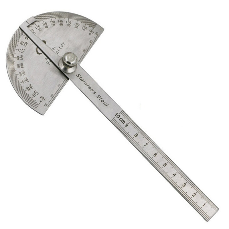 1pc aço inoxidável 180 graus transferidor finder régua giratória para ferramenta de medição madeira