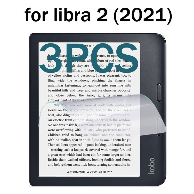 Protector de pantalla PET suave para Kobo libra 2 2021/Kobo Libra H2O H20 2019, película protectora ereader de 7 pulgadas