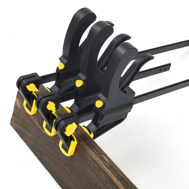 Abrazadera F de trinquete rápido de 4 pulgadas, Kit de abrazadera de barra de trabajo de madera, Clip F de sujeción inversa para carpintería, herramientas manuales DIY