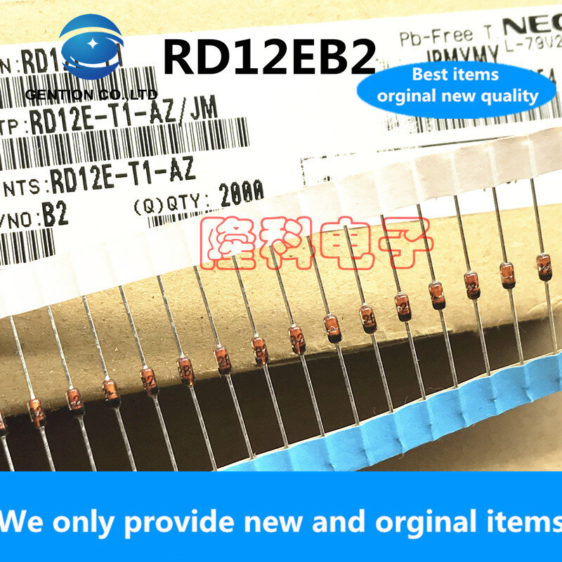 Diodo Zener RD12EB2 100% original, 30 piezas, 12V, 0,5 W, RD12E, RD12E-T4-AZ, 12B2, DO-35