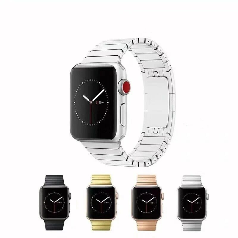 Pulseira de aço inoxidável para apple relógio pulseira link 38 40mm 42 44mm pulseiras relógio metal para iwatch série 5 4 3 2 1