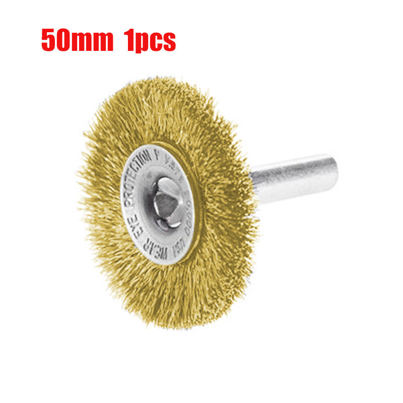 1Pc 50mm Crimped Steel Wire Brush 2 Inch For Metal Rust Removal Polishing Wheel Deburring Cutting Disc For Drill Rotary Tool