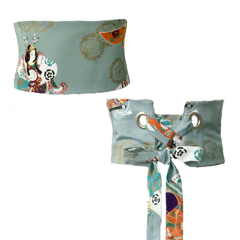 Cinturón de estilo chino para mujer, cubierta de cintura de kimono, diseño de vendaje hanfu, estampado antiguo, estilo étnico, vintage, tradicional, obi, 2023
