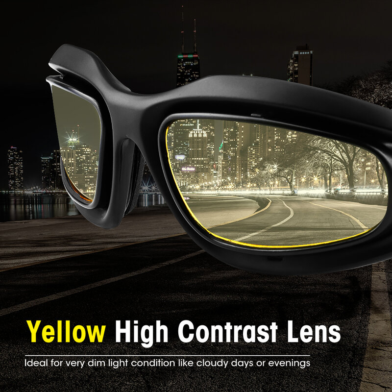 KEMiMOTO Kacamata Sepeda Motor Kacamata Terpolarisasi untuk Menembak Perlindungan Mata Kacamata Moto Tahan Angin Lensa Jernih Antikabut UV400