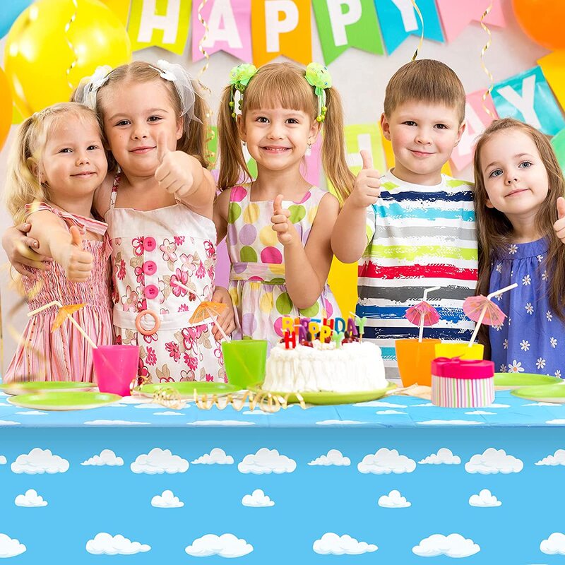 雲のデザイン,パーティー,誕生日,フェスティバル,装飾,子供向けの使い捨てテーブルカバー