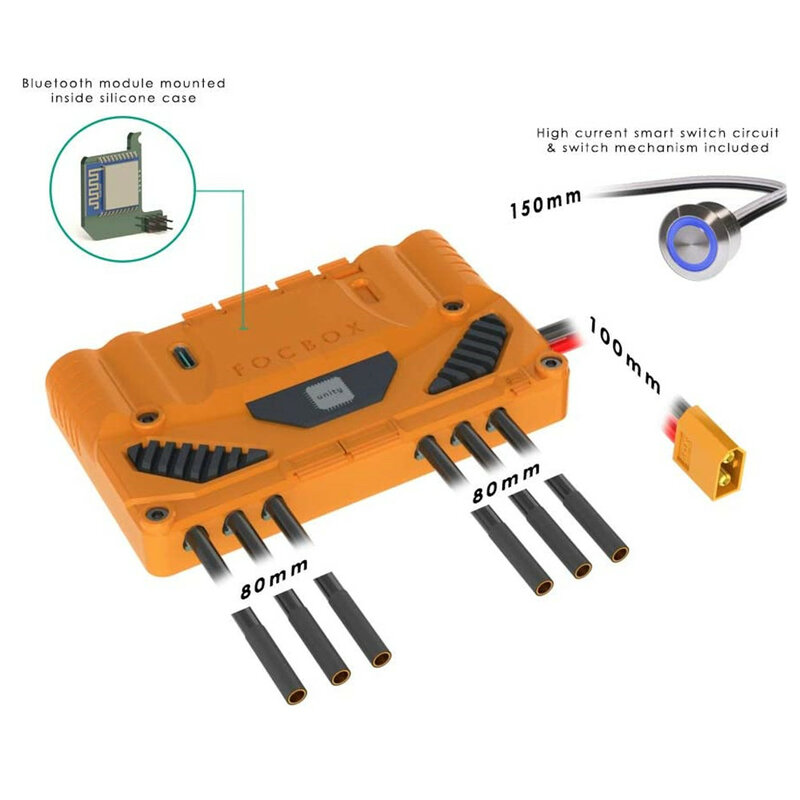 FOCBOX Unity Motor Controller with CHARGE PORT ESK8 PERFORMANCE DIY For Electric Skateboard Powerful Torque on Sensorless Motors