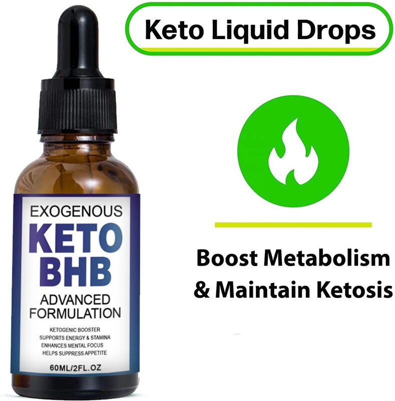 120ML Pure BHB Keto Drops Ketone Appetite Suppressant Weight Loss Products For Fat Burning Promotes Skinny Speed Up Ketosis