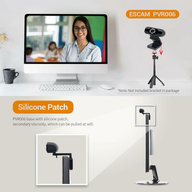 ESCAM Webcam USB Full HD 1080P cámara Web con cancelación de ruido Micrófono Skype Streaming cámara en vivo para ordenador Android TV