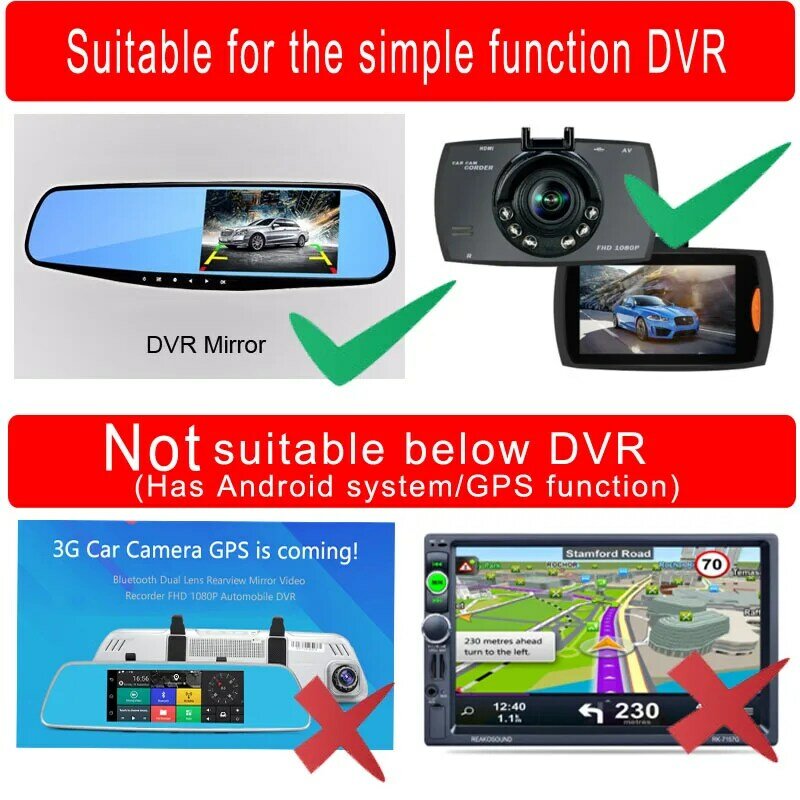 5 Pin Car DVR กล้องแจ็ค2.5มม.พอร์ต4pin Video Extension สำหรับด้านหลังกล้อง