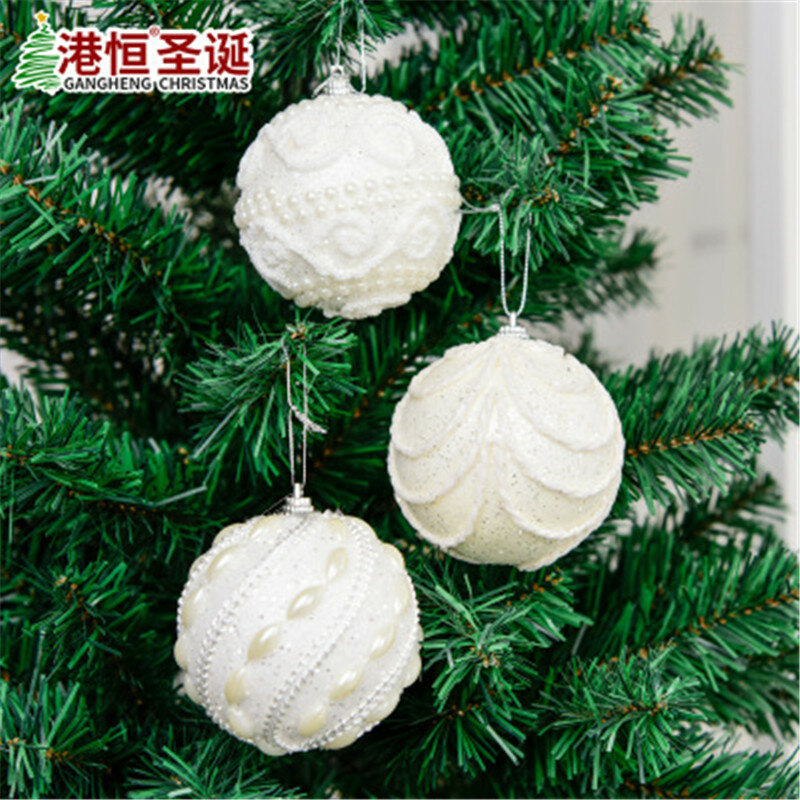 Palla di natale da 8cm con perla e diamante decorazione natalizia per matrimoni palla da appendere palla in schiuma