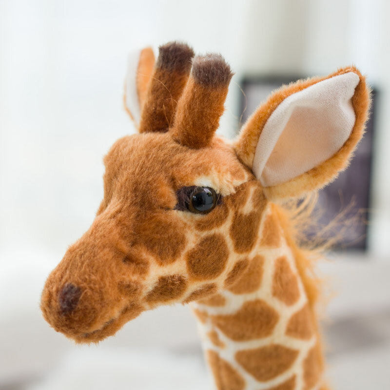 Girafe géante en peluche 35-120cm, jouets en forme d'animaux, poupées douces, décor de chambre, cadeau d'anniversaire pour enfants et bébés