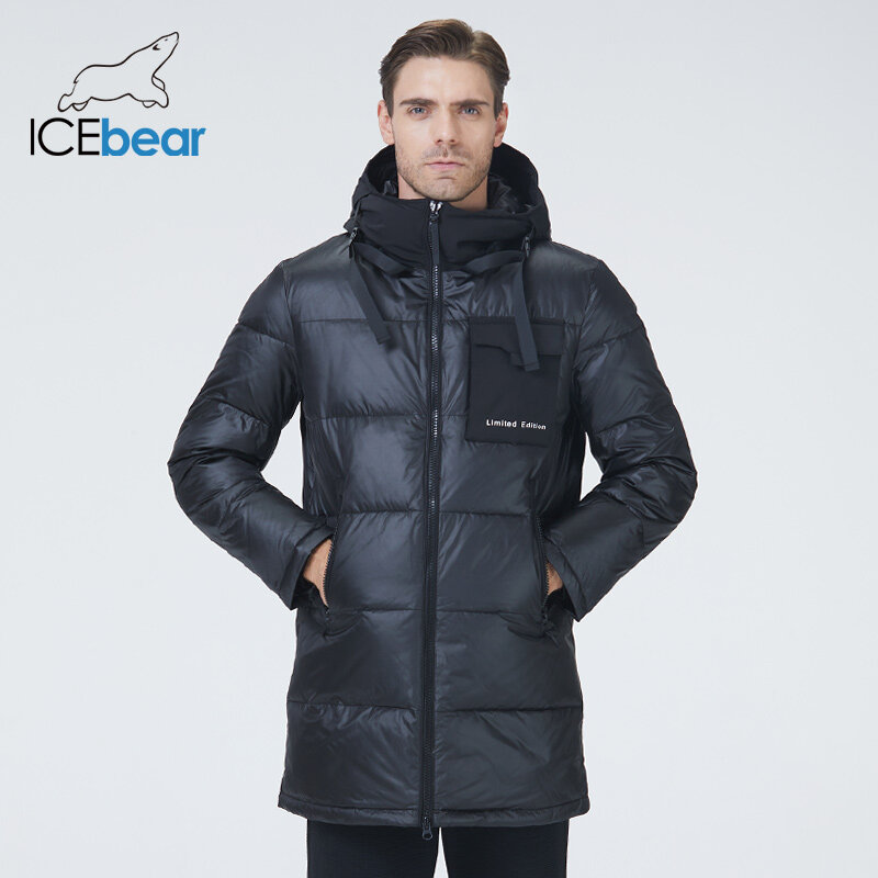 ICEbear-ropa de viaje premium para hombre, Abrigo con capucha de invierno, ropa de marca de moda, con bolsillo grande, MWD21923I, 2022