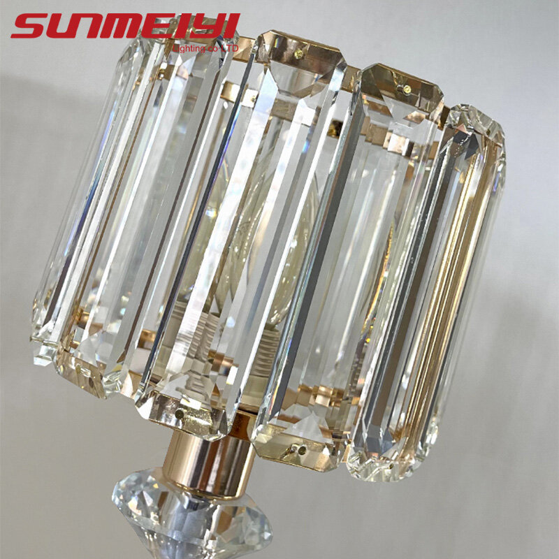 Modern Crystal Wall Lights Champagne Gold Led Wall Lamp For Living Room Home Stairs Bedroom Bedside Lamp Nordic Indoor Lighting