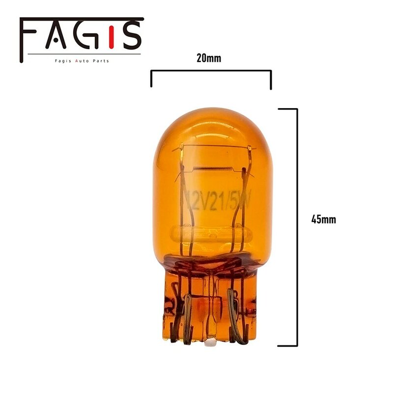 Fagis-luces de freno traseras halógenas T20 7440 7443 W21W W21/5W, lámpara de conducción de coche, intermitentes, color ámbar, color amarillo Natural, 10 unidades
