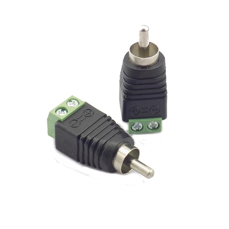 Conector macho RCA a AV para videovigilancia, cable de altavoz a macho, adaptador de conector RCA, 5 unids/lote