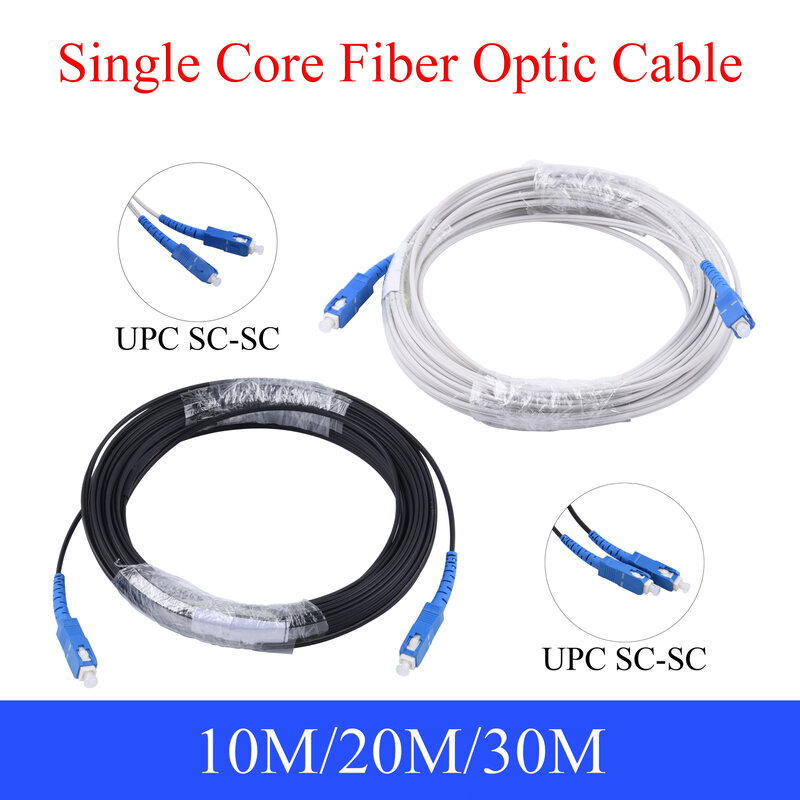 Kabel Ekstensi SERAT OPTIK UPC SC Ke SC Kabel Patch Dalam Ruangan Luar Ruangan Simpleks Mode Tunggal Inti Tunggal Kawat 10M/20M/30M