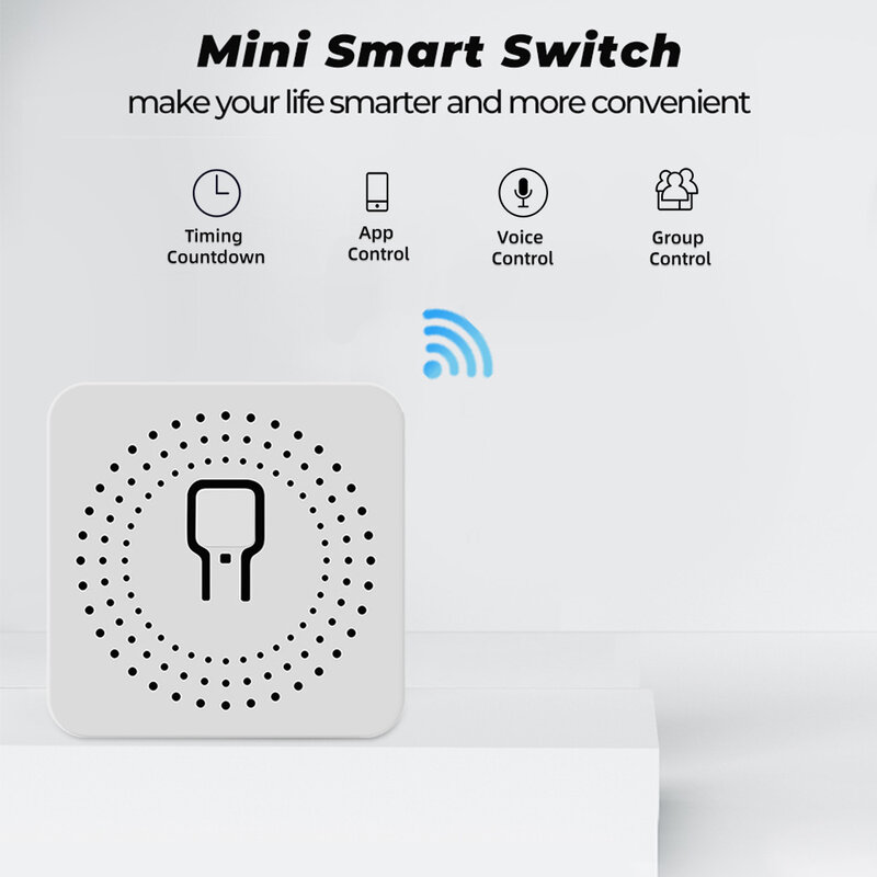Miniinterruptor inteligente con Wifi, compatible con Control de 2 vías, módulo de automatización del hogar inteligente con Alexa, asistente de Google, aplicación Smart Life