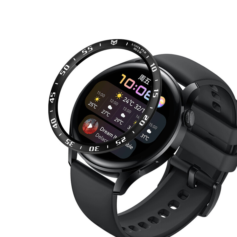 Cubierta de marco de bisel de reloj de aleación de aluminio para Huawei Watch 3, anillo de Metal antiarañazos, accesorios de reloj inteligente, Protector anticaída