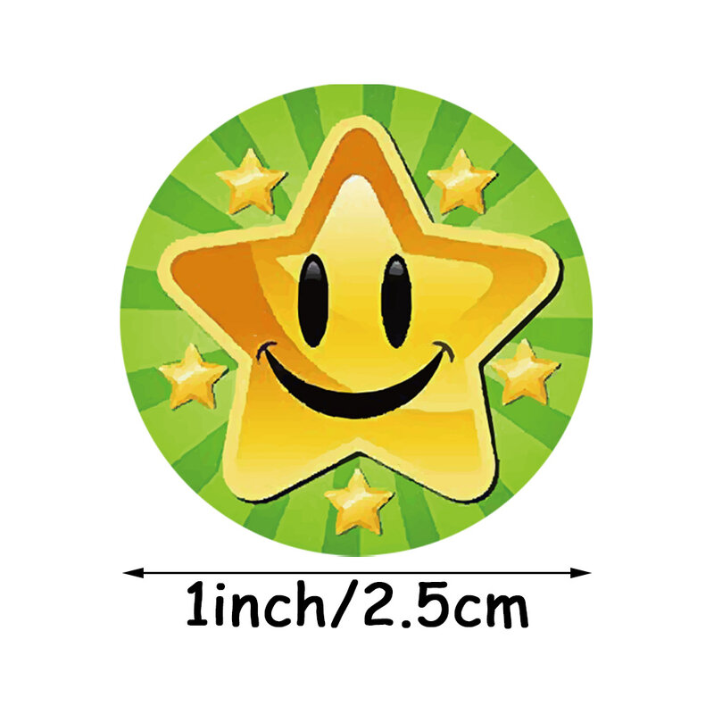 50-500 Buah Stiker Hadiah Anak-anak Perlengkapan Sekolah Kreatif Stiker Bintang Lucu Hadiah 2.5Cm Lingkaran Mainan Anak