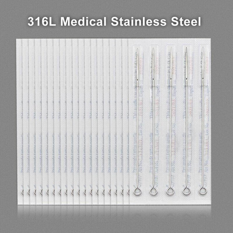 30 PCS 25/29/35/39/49RM Disposable Sterile Standard Tattoo Needles Round Magnum for Machine Grips Tips Supply