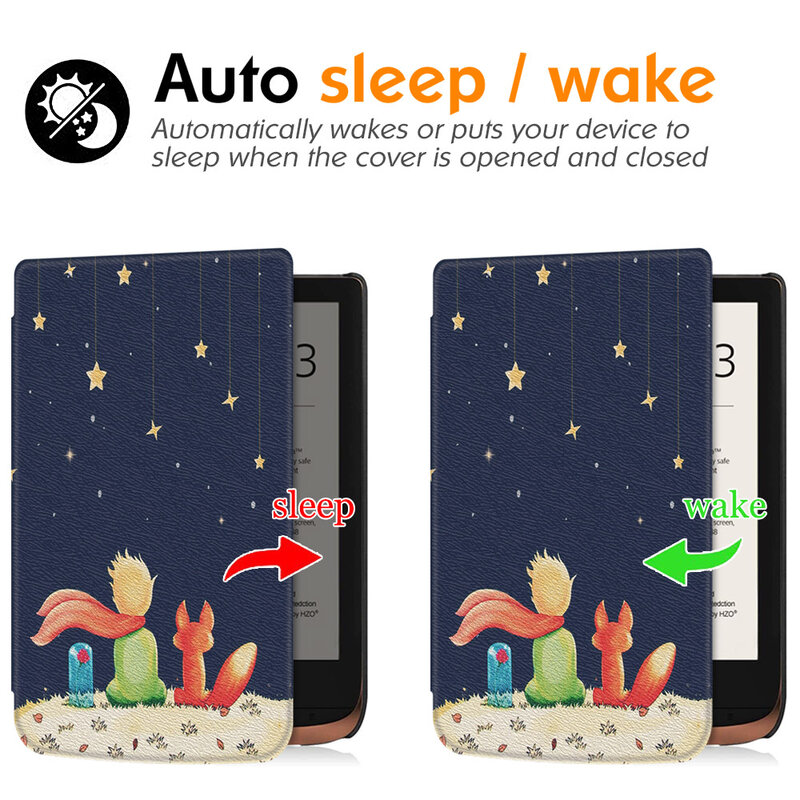 Slim Case for PocketBook 606/616/PocketBook 627/628/PocketBook 632/633 Color eReader - Lightweight Cover with Auto Sleep/Wake