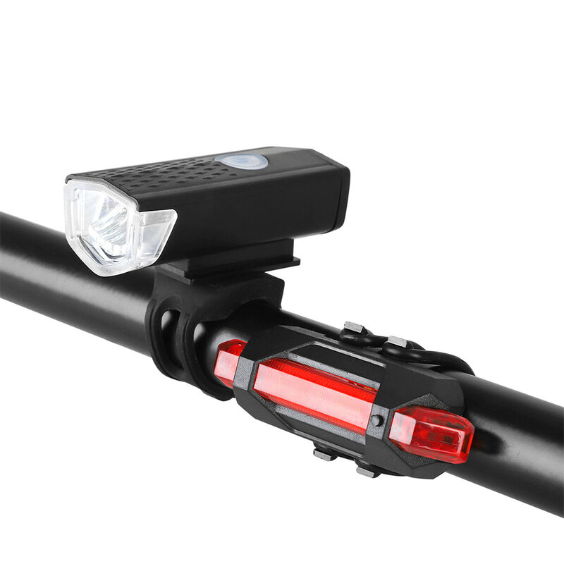 2020 자전거 자전거 라이트 USB LED 충전식 세트 마운틴 사이클 백 헤드 라이트 램프 손전등 자전거 경적 전화 홀더