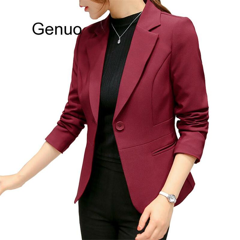 Женский блейзер с карманами, черный приталенный пиджак для офиса