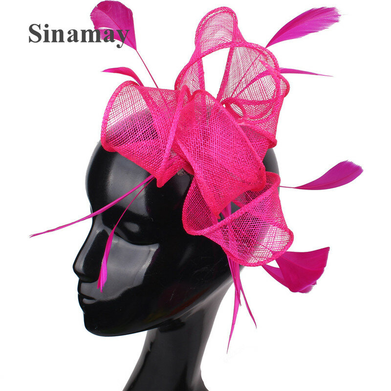 Женская свадебная коричневая Вуалетка Sinamay, дамские Коктейльные аксессуары для волос, головной убор, свадебные шпильки для волос, шляпы для событий, MYQ033