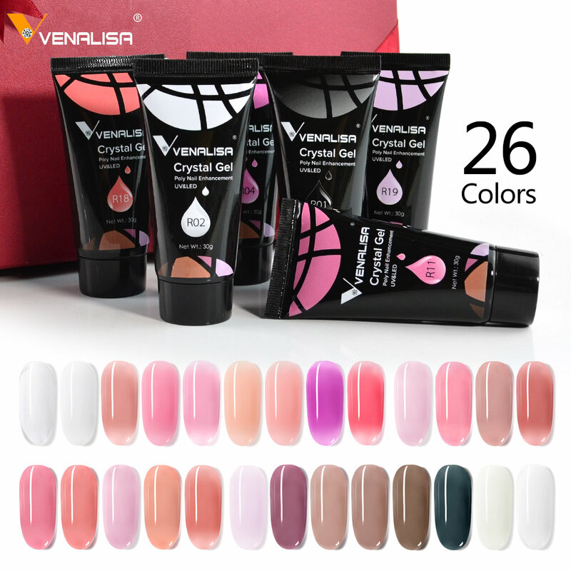 Venalisa Poly Nail Gel Nail Art French Nail Constraction Jelly Builder Extension Gel Acrylic Slip Solutions Clearnser Remover