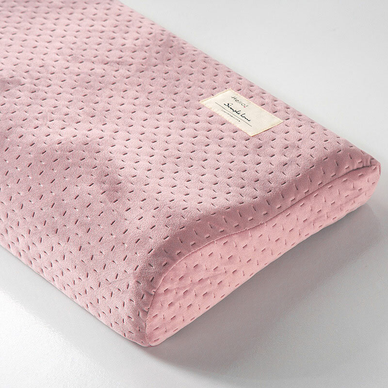 Funda de almohada ortopédica de látex para dormir, Protector de almohada de espuma viscoelástica de algodón, ropa de cama de alto grado, Color puro
