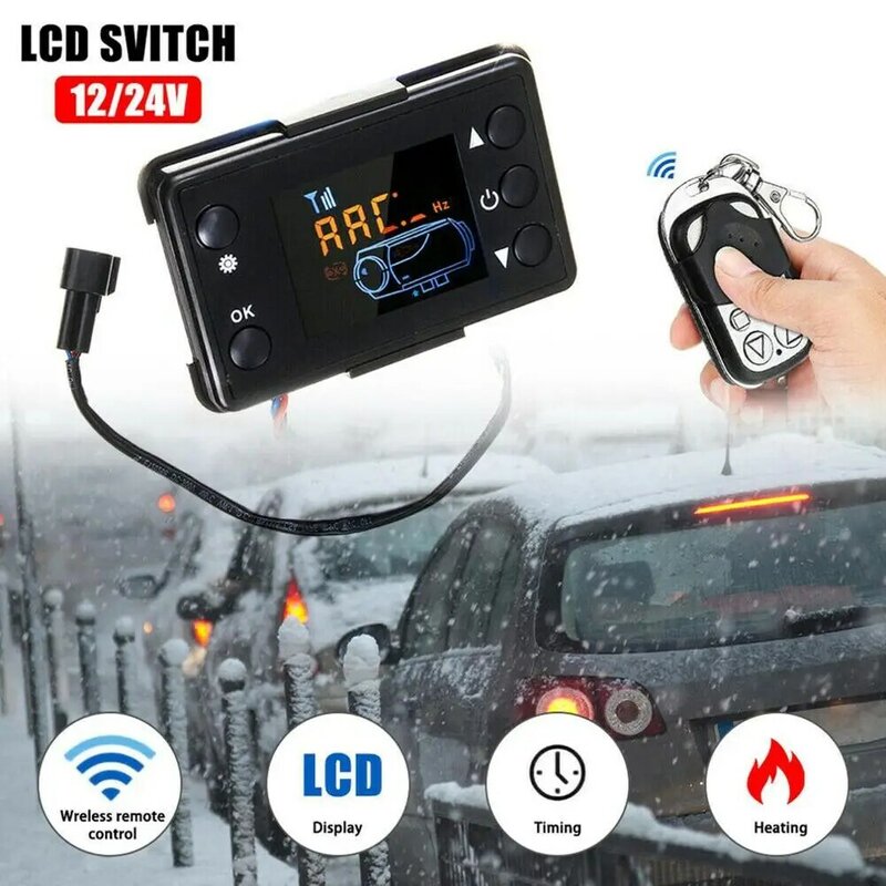 12V LCD Big/Small Monitor Air Parking Diesel Heating Heater Controller Switch Car Truck Accessories Remote
